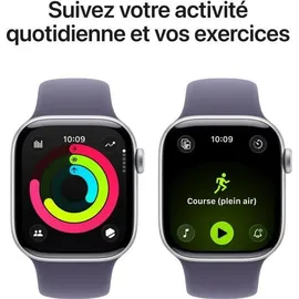 Apple Watch Series 11 GPS 42mm Silver Aluminium Sport Band purple fog M/L
