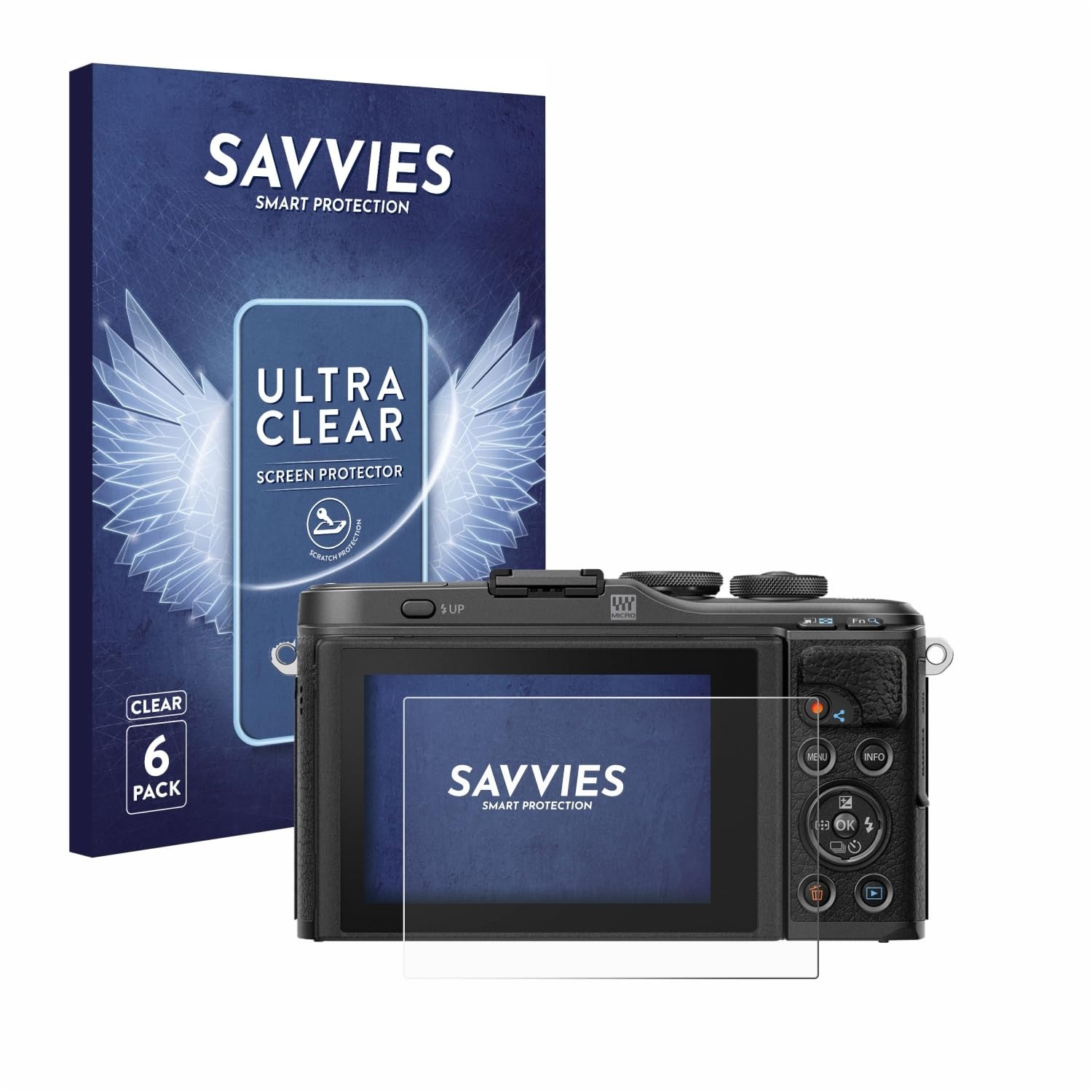 Savvies 6 Stück Schutzfolie für Olympus PEN E-PL10 Displayschutz-Folie Ultra-Transparent