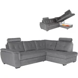 Roller Ecksofa - grau - Webstoff - Liegefunktion - Staukasten rechts