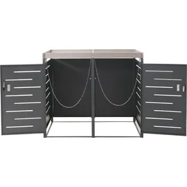 Mendler Mülltonnenverkleidung HWC-H40 125 x 134 x 84 cm grau