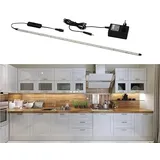 QLS LED Möbelbeleuchtung Schrankleuchte Unterbauleuchte Umschalter Leiste 100cm Zimmer Küche 12V Kaltweiß