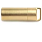 BE-TOOL Wasserdichte Pillendose von BE-TOOL, 1 Stück, kleine Tasche, Pillenbehälter aus Metall, tragbar, Reise-Pillenhalter für Schlüsselanhänger, Pillenanhänger, Gold, klein