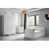 JV Möbel Set Bett, Kleiderschrank Kommode, Modernes Design Stilvolles Kinderzimmer 3-teilig