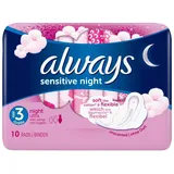 Always Sensitive Night Ultra Damenbinden mit Flügeln, 10 Stück