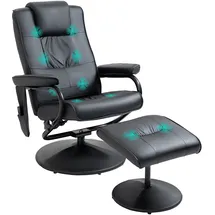 Homcom Massagesessel mit Hocker, Relaxsessel mit Massagefunktion, Elektrisches Fernsehsessel mit Liegefunktion, Fernbedienung für
