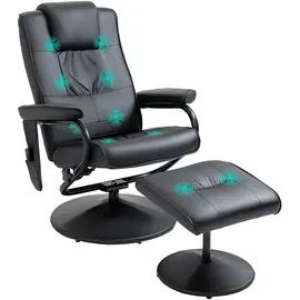 Homcom Massagesessel mit Hocker, Relaxsessel mit Massagefunktion, Elektrisches Fernsehsessel mit Liegefunktion, Fernbedienung für