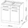 Vicco Schubladenschrank Fame-Line 80 x 60 x 81,5 cm Grün-Gold