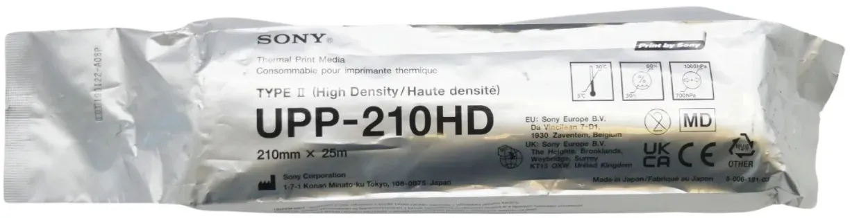 Original Sony Thermompapier UPP-210HD 210 mm x 25 m für UP-910CE 930CE AG