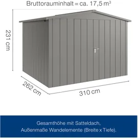 hörmann stauraumsysteme Juno Gerätehaus 3,10 x 2,62 m Grau