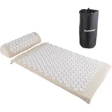Acupuncture Matte und Kopfkissen - stachelmatte - 2in1 akupressurmatte beige No Size