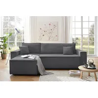 Ecksofa OTTO HOME "CASSI L-Form, 241cm - OTTO. Verlässliche Qualität.", grau (anthrazit), B:241cm H:80cm T:48cm, corduroy, Sofas, Ecksofa, Schlaffunktion (133/200),Bettkasten, Recamiere links/rechts, Cord, Topseller