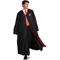 Harry Potter Robe, Deluxe Wizarding World Hogwarts-Haus-Themen-Bademäntel für Erwachsene, Filmqualität Dress Up Kostüm Zubehör, schwarz/rot