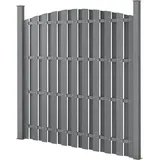 [neu.holz] WPC Lamellenzaun 185 x 562 cm Grau