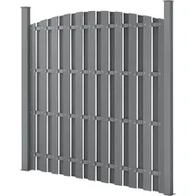 [neu.holz] WPC Lamellenzaun 185 x 562 cm Grau