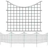 EINFEBEN Teichzaun Drahtzäune 22tlg set Gartenzaun, Gitterzaun mit 10 Zaunelemente und 12 Befestigungsstaeben, Freigehege, Gartenzaun, Tiergehege(... - Weiß