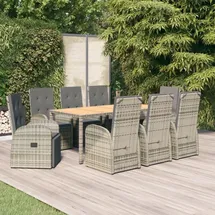 vidaXL Garten-Essgruppe 9-tlg. Grau