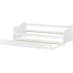 Erst-Holz Sofabett Doppelbett Bettgestell 90x200 Einzelbett Bett + Bettkasten Kiefer weiß 60.34-09W