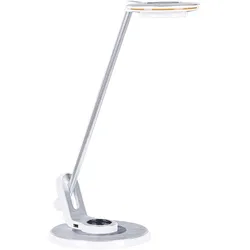 Schreibtischlampe LED Metall weiß / silber 45 cm verstellbar mit USB-Port CORVUS