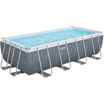BESTWAY Power SteelTM Solo Pool ohne Zubehör 488 x 244 x 122 cm, Marmor-Optik (Schiefergrau), eckig