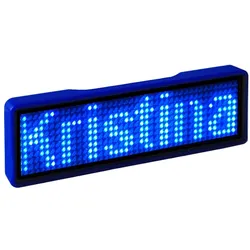 LED Name Tag, 11x44 Pixel, USB - Rahmen: unifarben - LED: blau