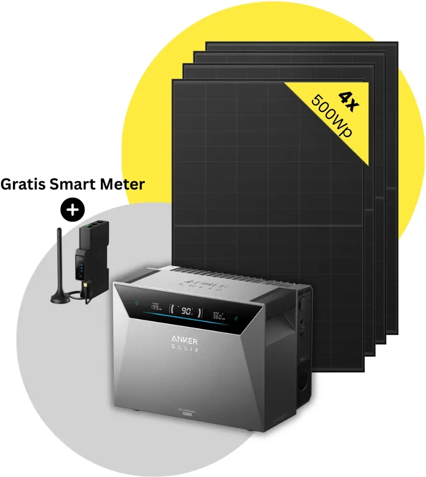 Sicatron 2000 Watt Balkonkraftwerk - 4x 500W bifazial - Anker SOLIX Solarbank 4 Pro