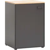 Tchibo Mid.you Mehrzweckschrank Solea, Anthrazit, Eiche, Metall, 1 Fächer, 67.1x95.8x60 cm, Made in Germany, erweiterbar, Waschküche, Mehrzweckschränke