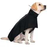 CMZYBBD Hunderegenmantel Hund Regenmantel Mit Kapuze Regen Poncho Hund Outdoor Reflektierende Regenjacke Haustier Hoher Kragen wasserdichte Kleidung Für Mittelgroßen Hunden-schwarz-4xl