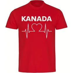 multifanshop Herren T-Shirt - Kanada - Herzschlag - Druck weiß - Männer
