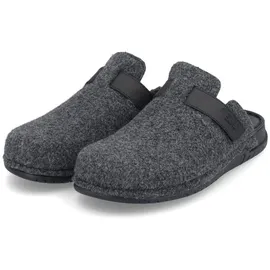 Rieker Pantoffel mit Klettriemchen Gr. 41, grau Herren Schuhe Stoffschuhe