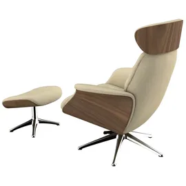 flexlux Relaxsessel FLEXLUX "Volden Fernsehsessel, verstellbarer Rücken- & Kopfstütze, drehbar", beige (sandy beige), B:83cm H:112cm T:125cm, 100% Polyester, Sessel, Relaxsessel, Airchannels, robuster Alu Fuß, hervorragender Komfort, Holzrahmen