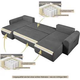 OTTO home Wohnlandschaft Cord U-Form 311 cm Grau