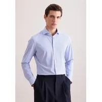 Seidensticker Businesshemd "Schwarze Rose", Herren, Gr. M (39), normale Ärmellängen, mittelblau, 78% Polyamid, 22% Elasthan, bedruckt, skinny fit, 2-Knopf-Manschette, Hemden, X-Slim 1/1 Kentkragen Druck