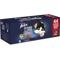 Purina Felix So Gut Wie Es Aussieht Mix Selection in Gelee Katzen-Nassfutter 44x85g Pro 2 Kartons (88 x 85 g)