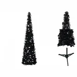 vidaXL Künstlicher Pop-Up-Weihnachtsbaum Schwarz 150 cm PET