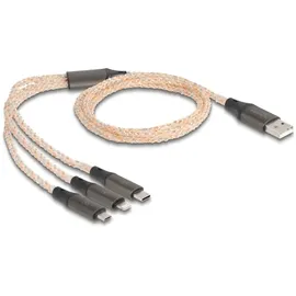 DeLock USB RGB Ladekabel 3 in 1 Typ-A zu Lightning Stecker 1.20m