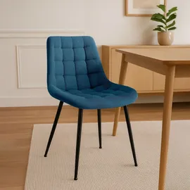 CLP Esszimmerstuhl Sardna, Küchenstuhl gepolstert mit gestepptem Cordbezug, Polsterstuhl mit Metallgestell bis 150 kg belastbar