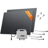 EcoFlow STREAM Balkonkraftwerk mit Halterung 0% VAT, 800 W Mikrowechselrichter, 2 × 400 W PV Solarpanels, WLAN & App-Steuerung für Gitterbalkon