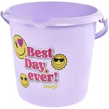 KEEEPER ilvie Eimer mit integrierter Mess-Skala und ergonomischem Griff, 10 l, Design: Emoji Best Day, soft purple,