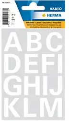 HERMA 4169 Buchstabenetiketten A-Z 25 mm Weiß 10 Packungen mit 28 Etiketten