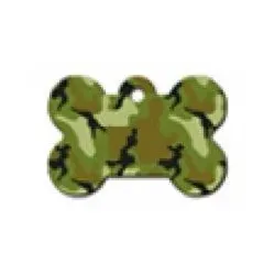 Adressanhänger für Tiere, mit Diamantgravur Knochen camouflage