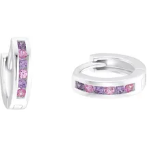 Prinzessin Lillifee Lillifee Creolen 2036439 Silber 925 synth., Zirkonia rosa lila