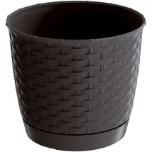 Prosperplast Blumentopf in Rattanoptik, ca. 13 Liter - Dunkelbraun