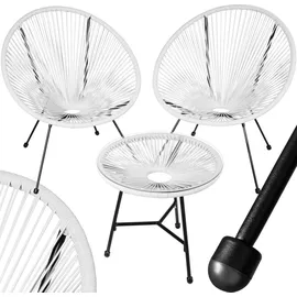 Tectake Santana Gartenstuhl 190 x 190 x 0 cm weiß 2 St.