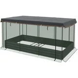 Outsunny Hochbeet Stahl 230 x 110 x 110 cm Dunkelgrau