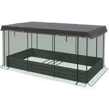 Outsunny Hochbeet Stahl, Pflanzkasten, Blumenkasten mit Vogelschutznetz, Sonnenschutz