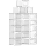 Songmics Schuhbox Schuhbox 18 Fächer, 35x19x25.2 cm Ordnen - Aufbewahren, Aufbewahrungsboxen