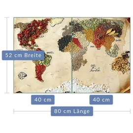 decorwelt Herdabdeckplatte 80x52 cm mehrfarbig