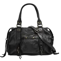 Samantha Look Shopper echt Leder, Made in Italy, schwarz