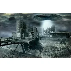 Fototapete PAPERMOON "Alien-Invasion", bunt, B:2,50m L:1,86m, Vlies, Tapeten