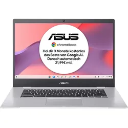 ASUS Chromebook CX1 CX1500CKA-EJ0160, Chromebook, mit 15,6 Zoll Display, Intel® Celeron® N4500 Prozessor, 4 GB RAM, 128 eMMC, UHD Graphics, Silber, Google ChromeOS